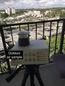A picture of an outdoor air sample on the balcony.