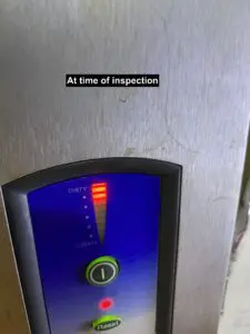 A picture of an elevator with the words " at time of inspection ".