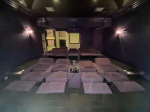 A room with many seats in it